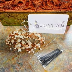 Beryuan beaded bride pearls with flowers for the hair in new condition